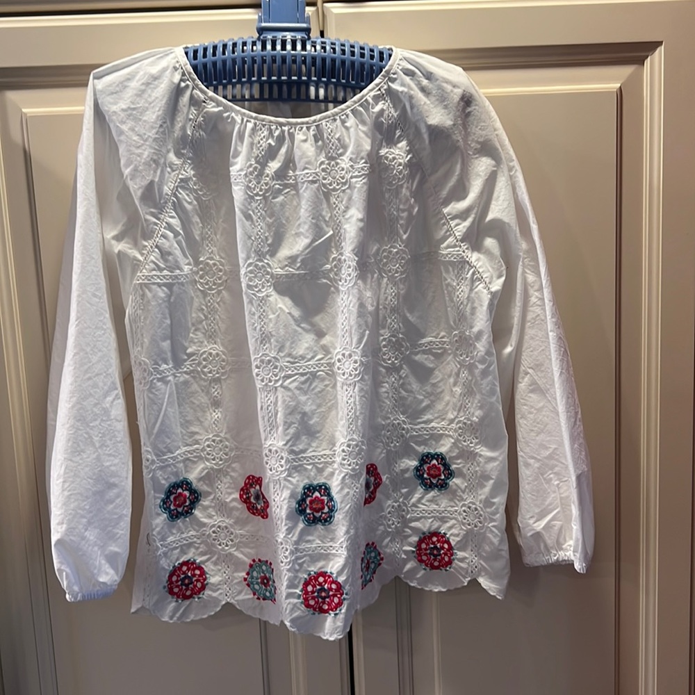 J. Crew scalloped lined top - size medium